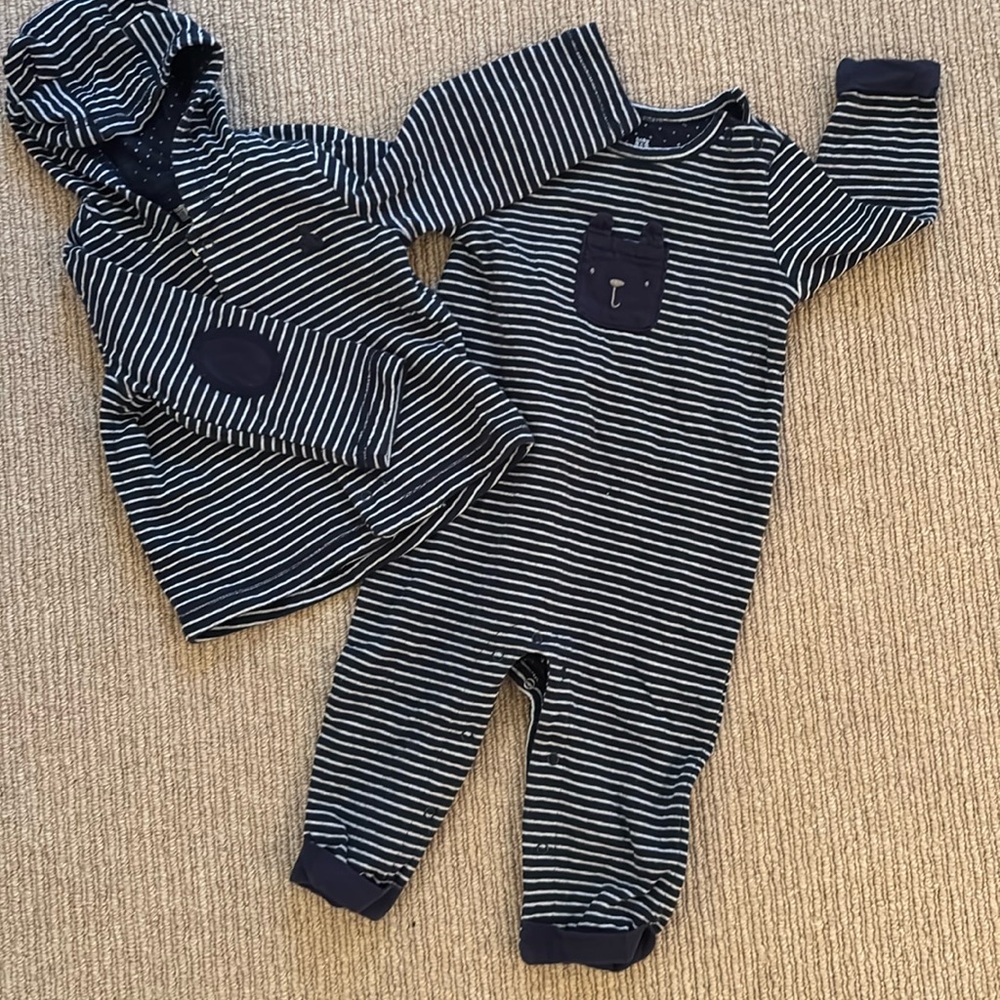 Navy Baby Gap Onesie with Matching hooded jacket